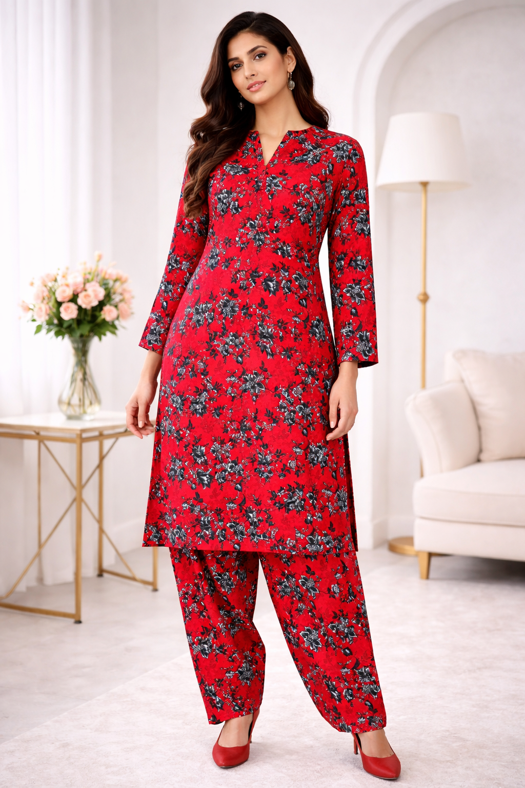 STITCHED 2 PC LAWN SUIT
