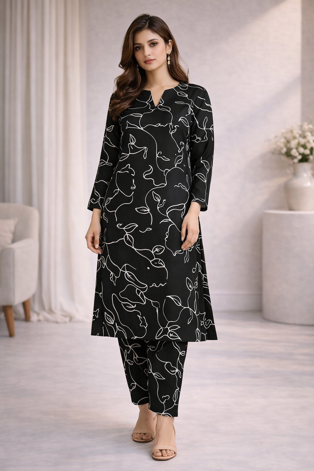 STITCHED 2 PC LAWN SUIT