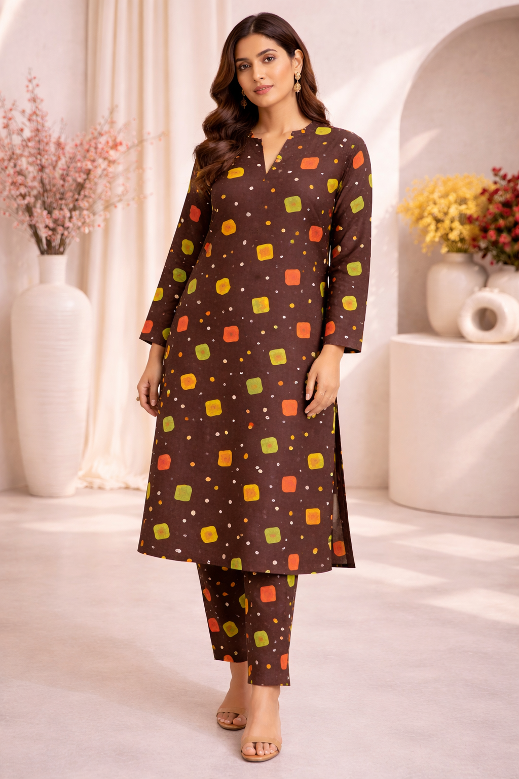 STITCHED 2 PC LAWN SUIT
