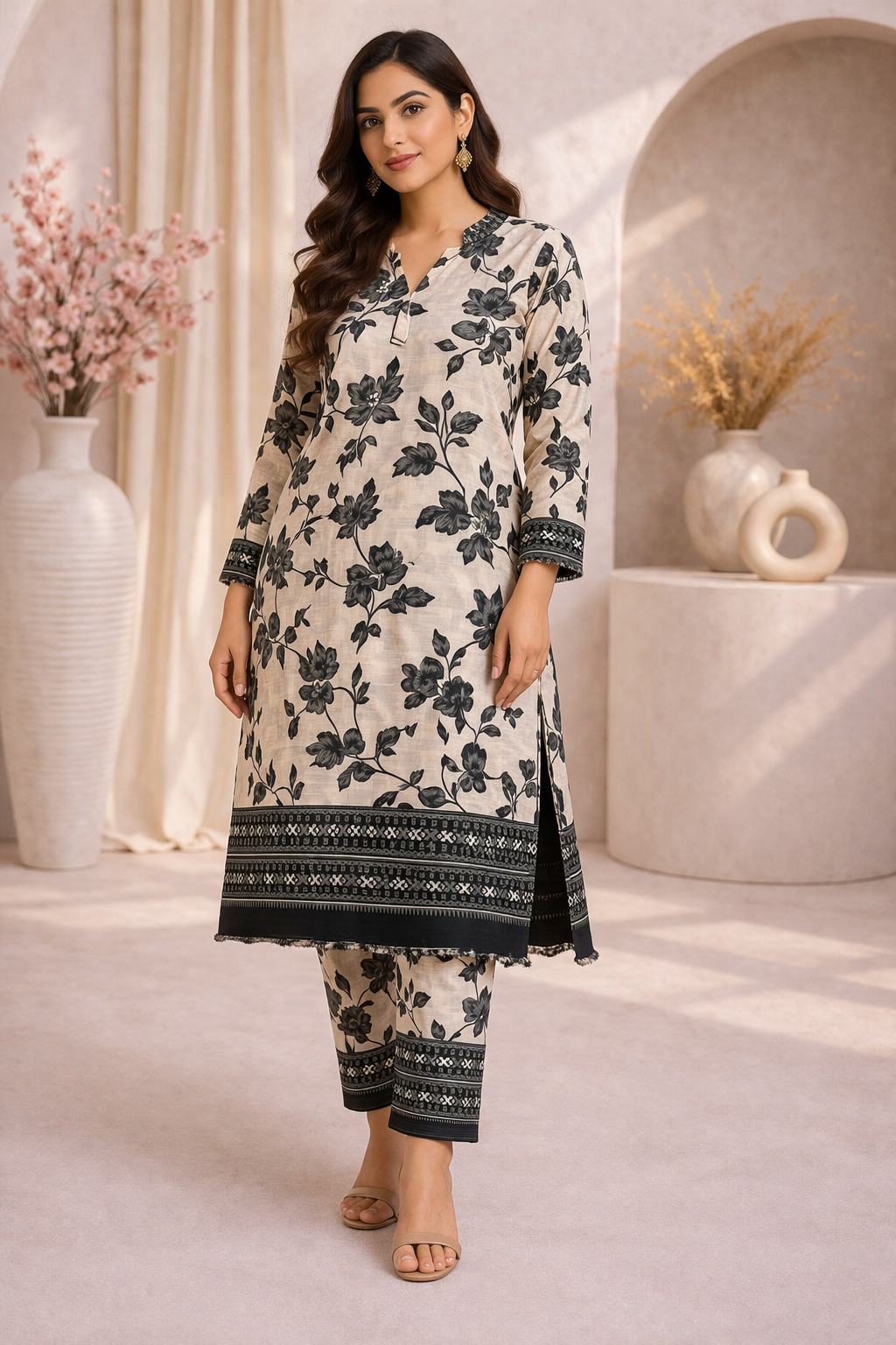 STITCHED 2 PC LAWN SUIT