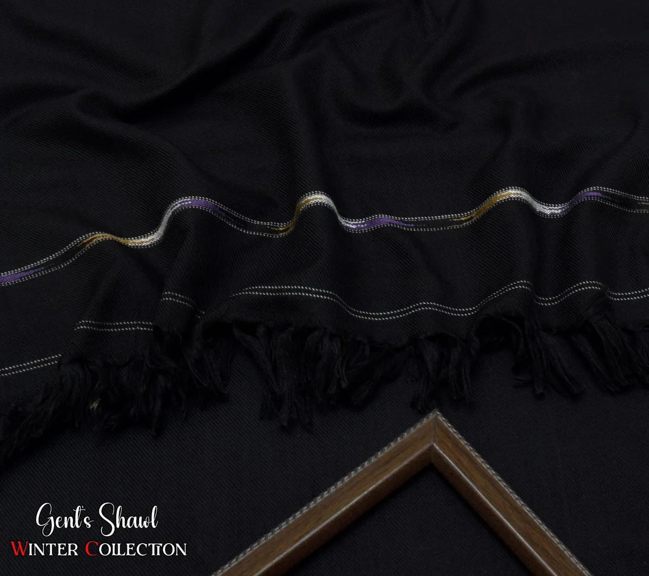 Men's Winter Wool shawl-white 810